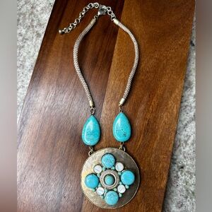 Turquoise Teardrop Pendant Statement Necklace - Chico’s